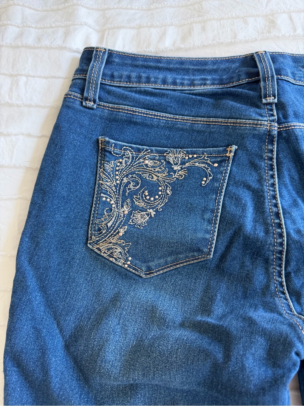 Style & Co. High-Rise Blue Jeans with Embroidered Back Pocket